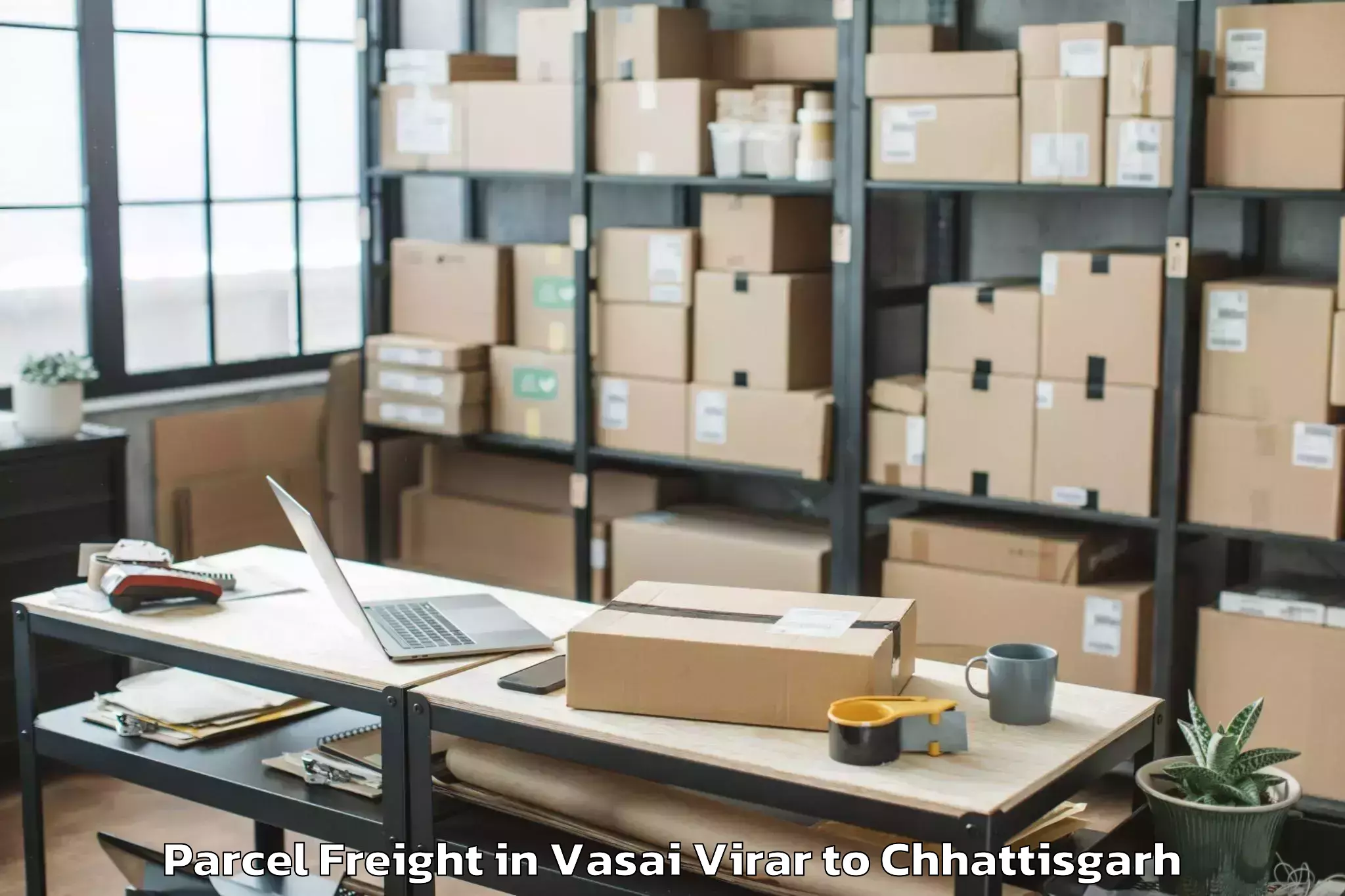 Expert Vasai Virar to Itm University Raipur Raipur Parcel Freight